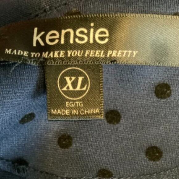 Kensie Women's One Button Front Navy Blue Polka Dot Blazer Suit Jacket Size XL - Picture 5 of 7